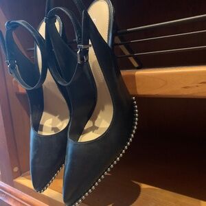 Gianni Bini Studded Black Leather High heels 8